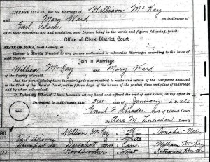 McKay Wedding License 1