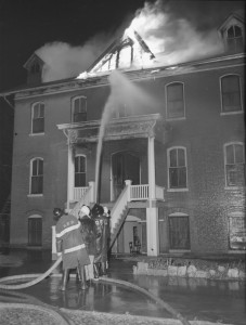St. Elizabeth Entrance on Fire