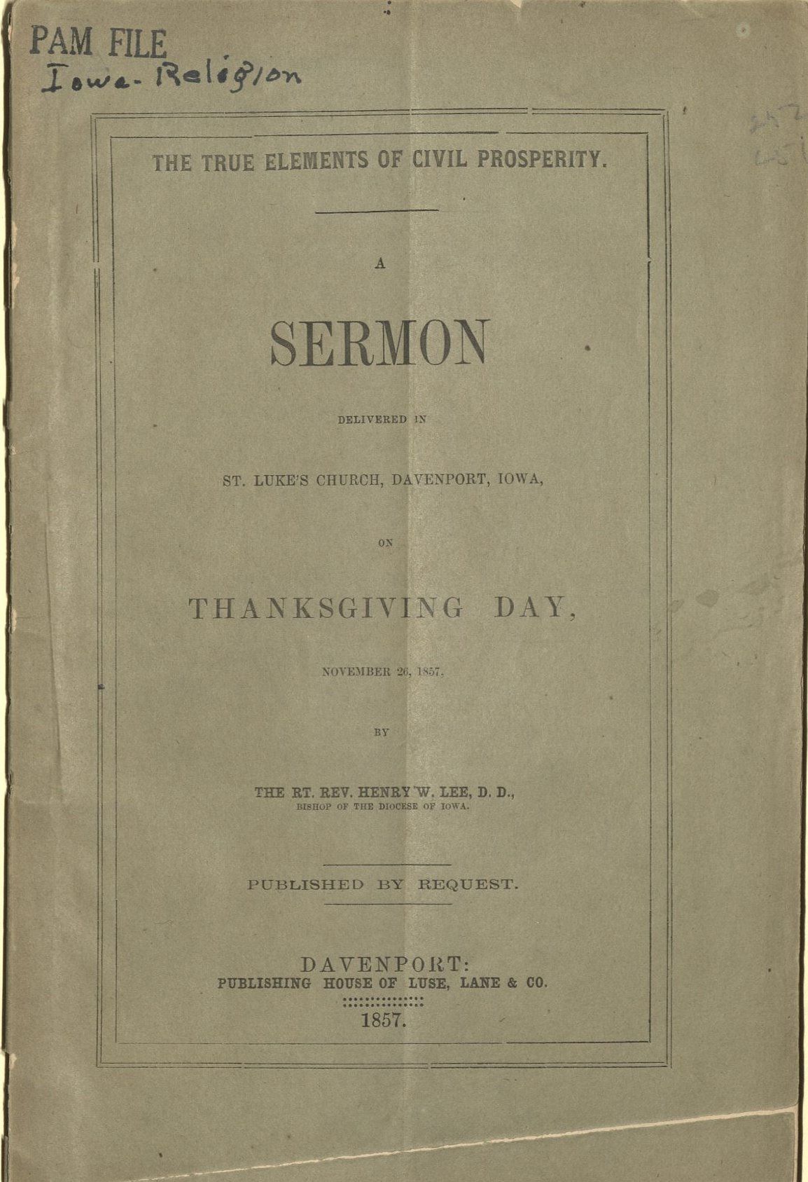 Thanksgiving In Davenport 1857 Primary Selections From Special thanksgiving-in-davenport-1857-primary-selections-from-special
